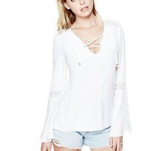 Guess - Rene Tie-Front Tunic w/ Bell Sleeves